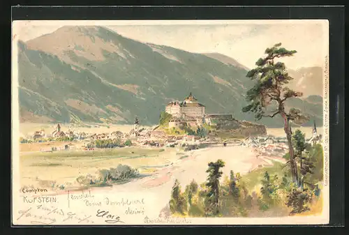 Künstler-AK Edward Theodore Compton: Kufstein mit Blick auf die Festung