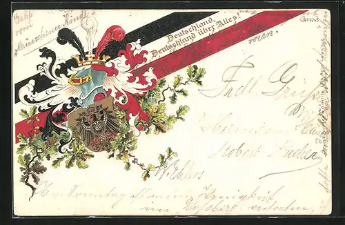 Künstler-AK Bruno Bürger & Ottillie Nr. 6243: Deutscher Reichsadler nebst Farben der Reichsflagge