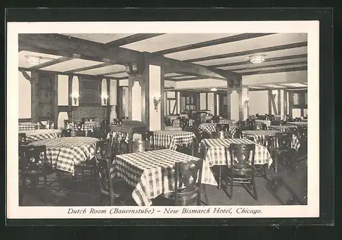 AK Chiago, IL, New Bismarck Hotel, Dutch Room