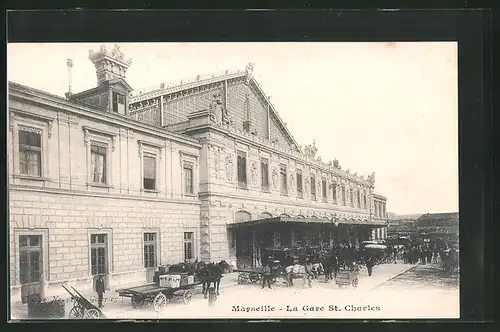 AK Marseille, La Gare St. Charles, Bahnhof