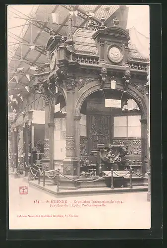 AK St-Étienne, Exposition Internationale 1904, Pavillon de l`Ecole Professionnelle, Ausstellung