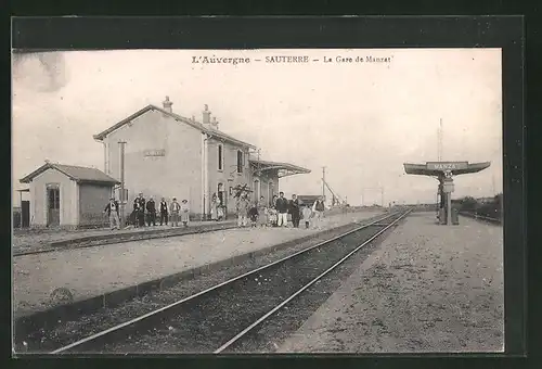 AK Manzat, La Gare, Bahnhof