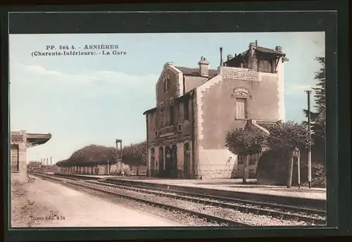 AK Asnières, La Gare, Bahnhof
