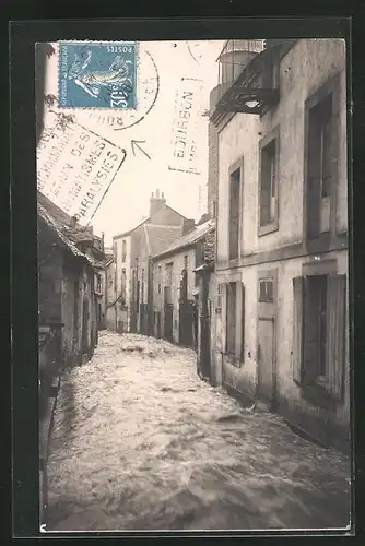 AK Bourbon-l`Archambault, Hochwasser im Ort 1926