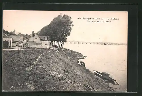 AK Beaugency, Les Quais, Le pont sur la Loire