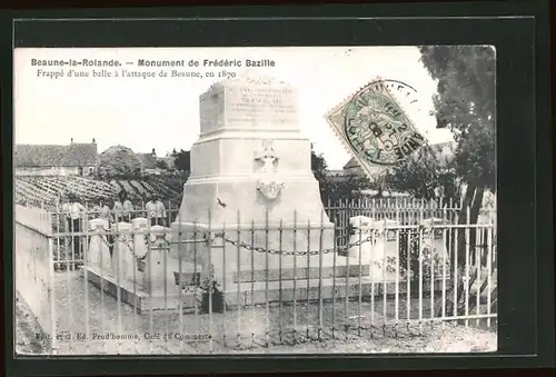 AK Beaune-la-Rolande, Monument de Frédéric Bazille