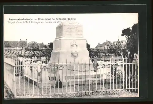 AK Beaune-la-Rolande, Monument de Frédéric Bazille