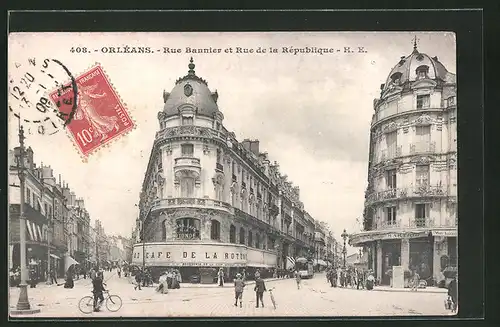 AK Orléans, Rue Bannier et Rue de la République