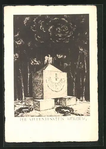 AK Würzburg, der Studentenstein im Ringpark