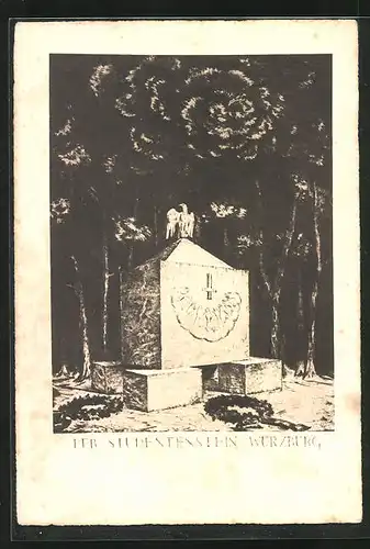 AK Würzburg, der Studentenstein im Ringpark