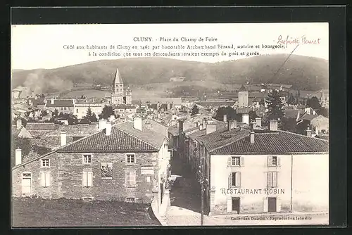 AK Cluny, Place de Champ de Foire