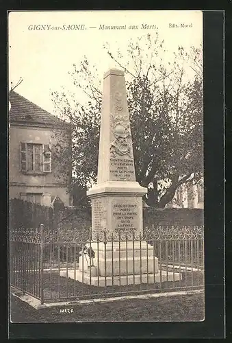 AK Gigny-sur-Saone, Monument aux Morts