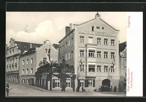 AK Augsburg, Hotel Weisses Lamm