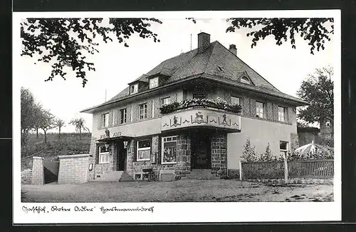 AK Hartmannsdorf, Gasthof Roter Adler mit eigener Fischerei