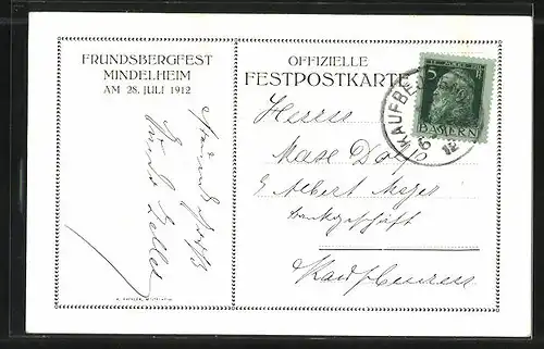 AK Mindelheim, Freundsbergfest 1912