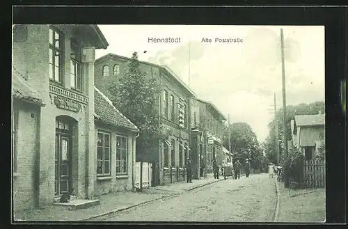 AK Hennstedt / Dithm., Blick in die Alte Poststrasse