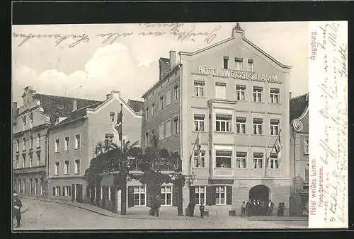 AK Augsburg, Hotel Weisses Lamm