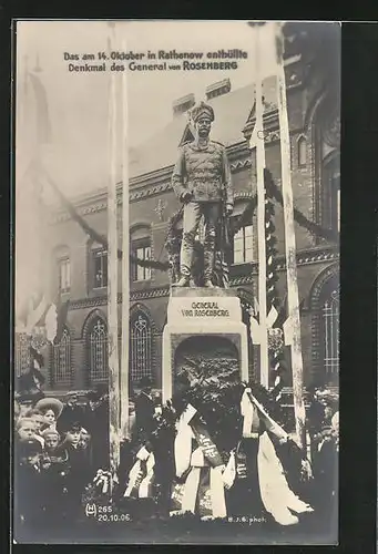 AK Rathenow, Enthüllung des Denkmals General von Rosenberg am 14. Oktober 1906