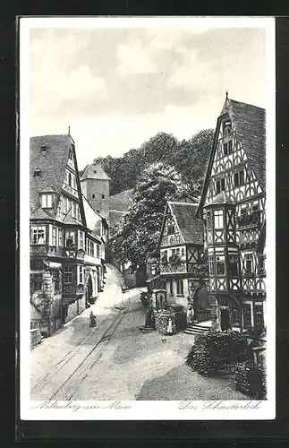 AK Miltenberg am Main, Fachwerkhäuser in der Strasse am Schnatterloch