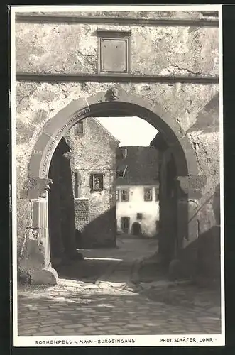 AK Rothenfels, Blick durchs Burgtor