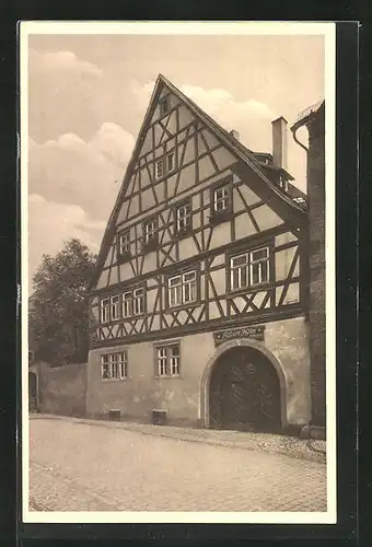 AK Würzburg, Fachwerkhaus in der Neubaustrasse 64