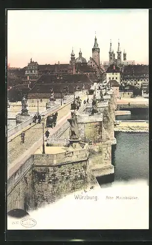 AK Würzburg, Ansicht der Alten Mainbrücke