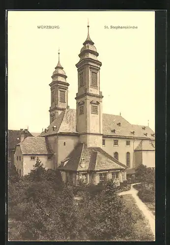 AK Würzburg, Anblick der St. Stephanskirche