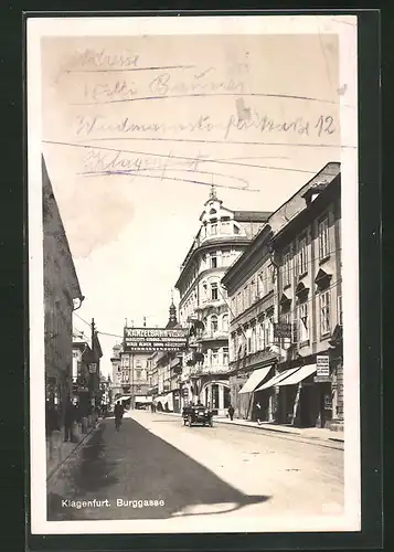 AK Klagenfurt, Kanzelbahn in der Burggasse