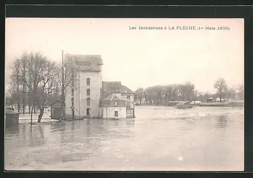 AK La Fléche, Les Inondations 1906, Hochwasser