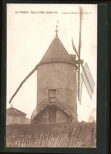 AK Les Thorins, Moulin à Vent, Grand Crû, Windmühle