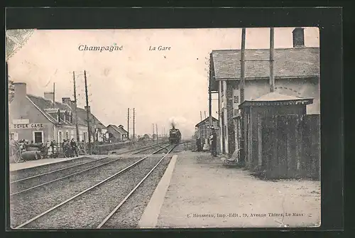 AK Champagne, La Gare, Bahnhof