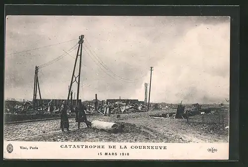 AK Courneuve, La Catastrophe 1918, Explosion