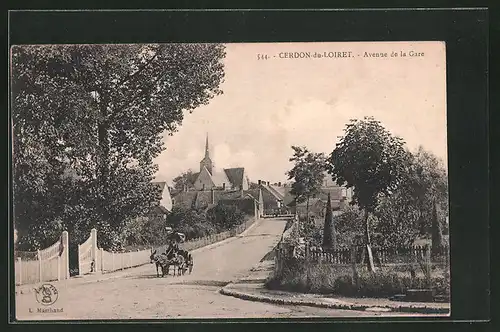 AK Cerdon-du-Loiret, Avenue de la Gare