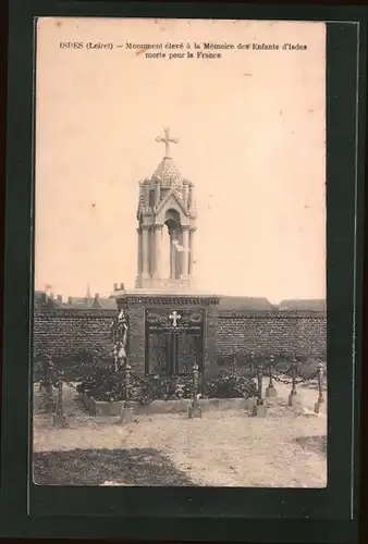 AK Isdes, Monument élevé à la Mémoire des Enfants d`Isdes morts por la France