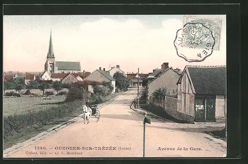 AK Ouzouer-sur-Trézée, Avenue de la Gare