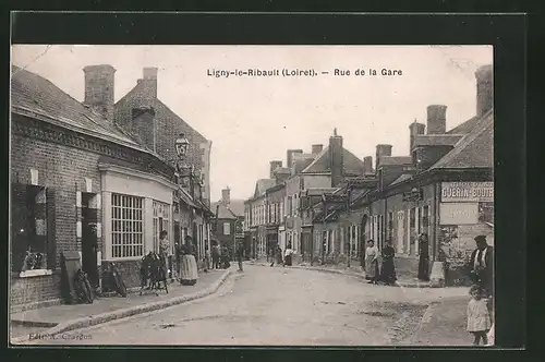 AK Ligny-le-Ribault, Rue de la Gare