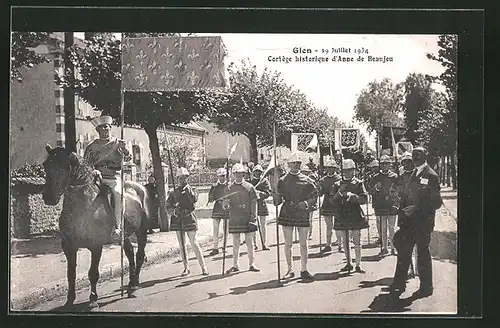 AK Gien, Cortège historique d`Anne de Beaujeu