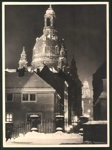 Fotografie Ratsdruckerei Dresden GmbH, Ansicht Dresden, Frauenkirche im Winter