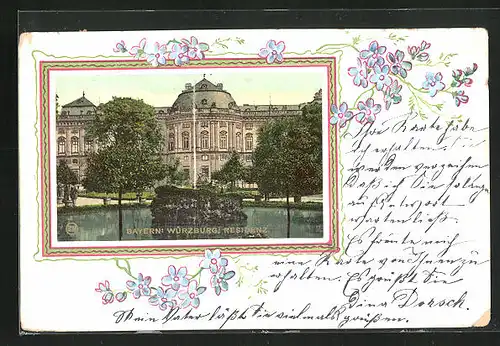 AK Würzburg, Residenz mit Garten