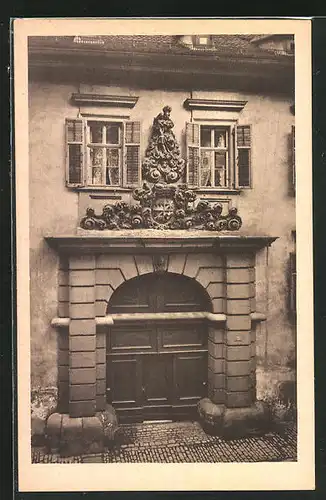 AK Würzburg, Portal eines Hauses & Strasse Martinsgasse 5