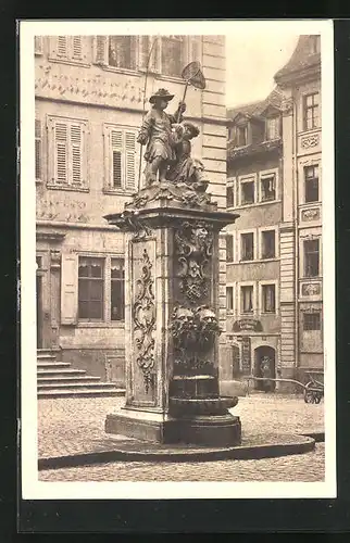 AK Würzburg, Fischbrunnen auf dem Fischmarkt