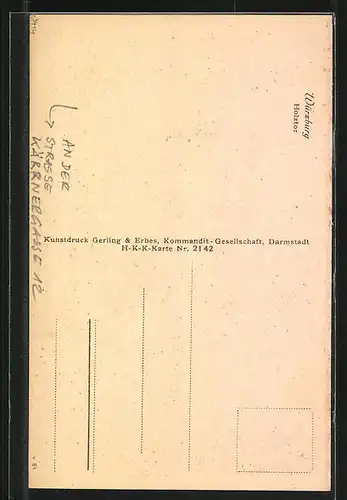 Künstler-AK Würzburg, Holztor an der Strasse Kärrnergasse 12