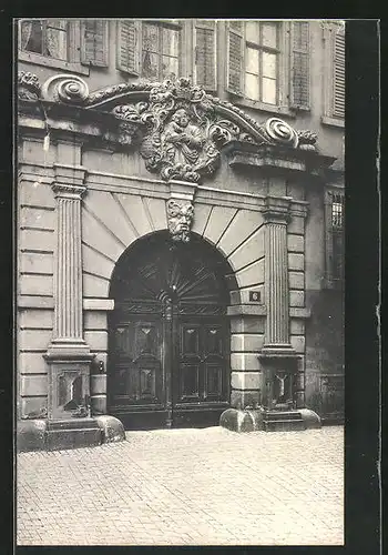 AK Würzburg, Portal in der Strasse Haugerkirchgasse 6