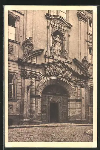 AK Würzburg, Portal des Priesterseminars, Domschulstrasse 18