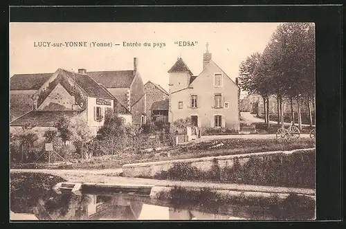 AK Lucy-sur-Yonne, Entrée du Pays Edsa