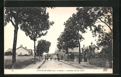 AK Ligny-le-Chatel, Avenue de la Gare