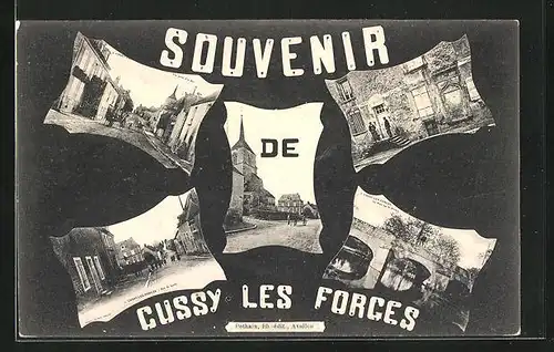 AK Cussy-les-Forges, Rue de Lyon, Vue prise d`en bas, Le Pont sur la Riviére