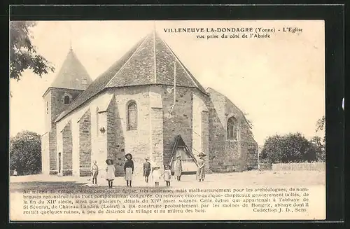 AK Villeneuve-la-Dondagre, L`Eglise vue prise du côté de l`Abside