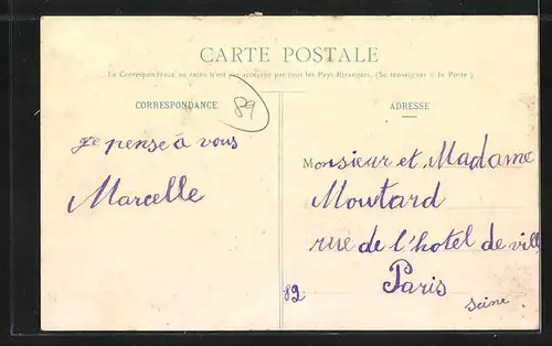 AK Egleny, Strassenpartie mit Gebäudeansicht