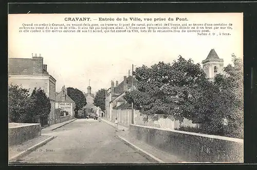 AK Cravant, Entrée de la Ville, vue prise du Pont